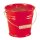 Metalleimer mit Holzgriff rot