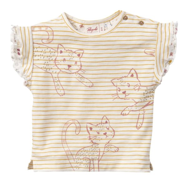 T-shirt Katzen Ringel gelb
