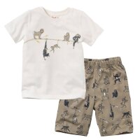 Pyjama kurz Affen wei&szlig;