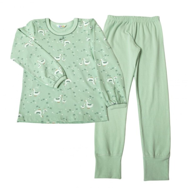 Pyjama Gänse grün