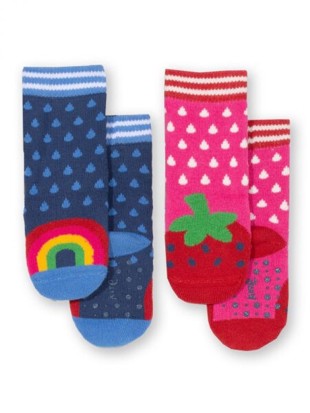 Stoppersocken 2er Pack Erdbeeren