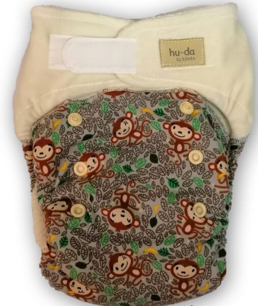 One-Size-Windel 2.0 Bio-Velours funky monkey grey