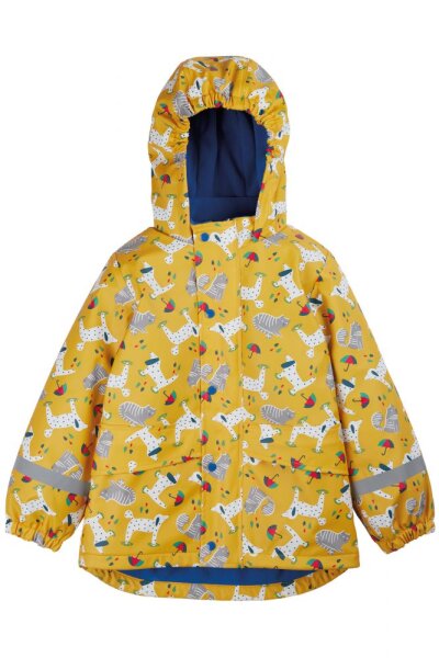 Regenjacke Pfoten gelb