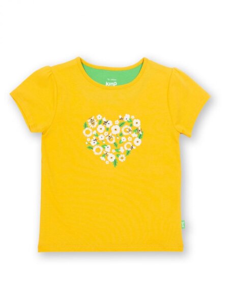 T-Shirt Herz Blüten gelb