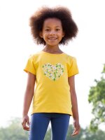 T-Shirt Herz Bl&uuml;ten gelb