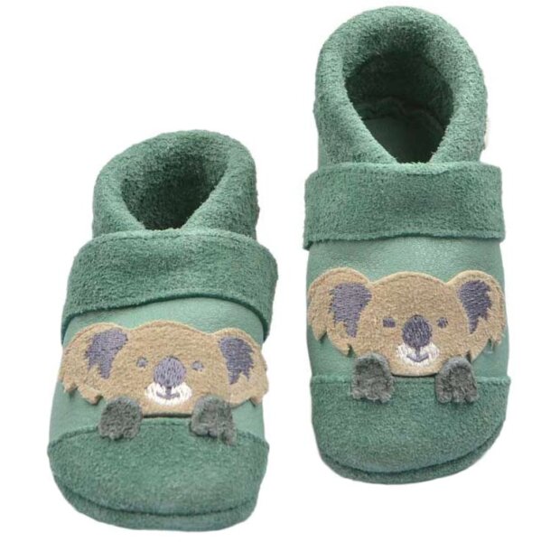Lederpuschen rutschfest Koala distel