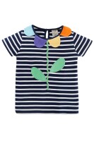 T-Shirt Blume Streifen indigo