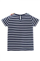 T-Shirt Blume Streifen indigo