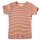 T-shirt Wolle/Seide rot gestreift