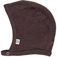 Baby-M&uuml;tze Wolle/Seide coffee