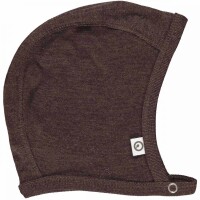 Baby-M&uuml;tze Wolle/Seide coffee