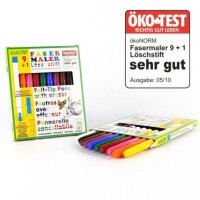 Fasermaler 9+1 L&ouml;schstift