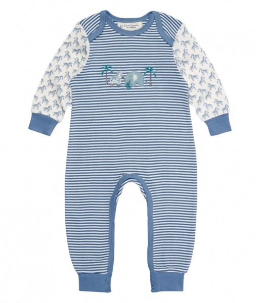 Wayan Overall m. Umschlagbund Zebra blau