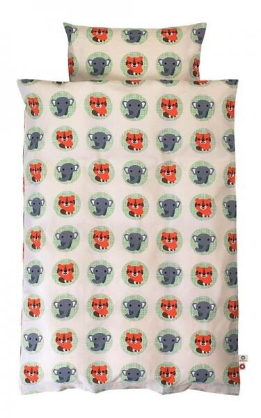 Svante Bettwäsche Tiger & Elefant beige 100x135 - 40x60