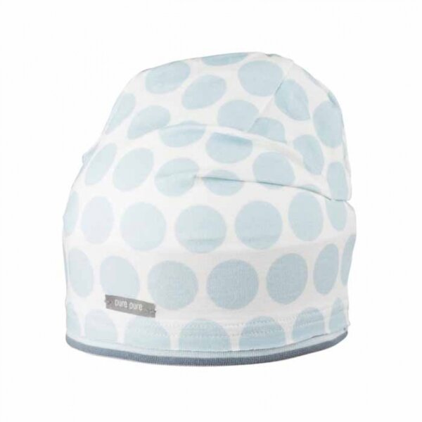 Kids Long-Beanie Punkte hellblau