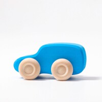 Holzautos bunt sortiert