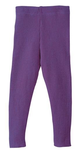 Strick-Legging 100% Wolle pflaume