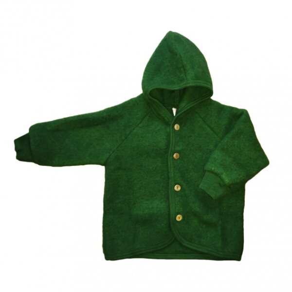 Engel Kapuzenjacke Wollfleece grün melange