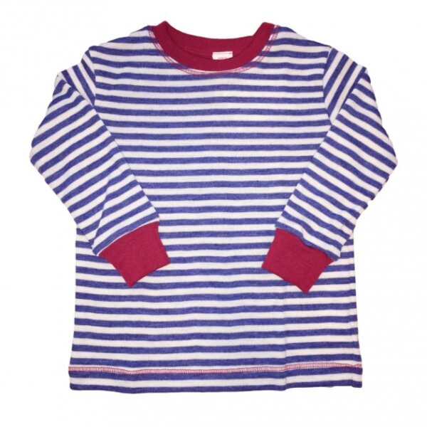 Kinder-Pulli 100% Wolle blau melange/natur