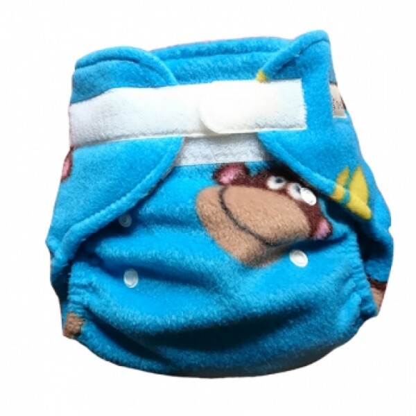 Hu-da Klett-Überhose Fleece Affen blau