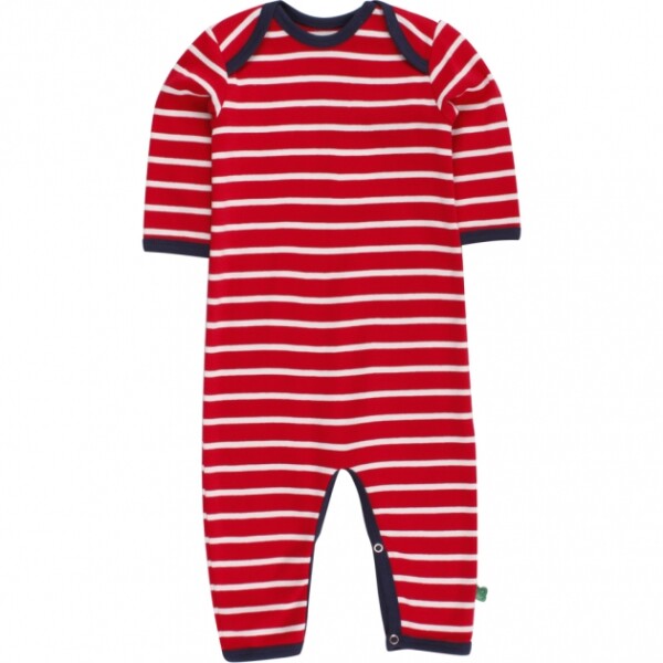 Overall o. Fuß Ringel red-cream