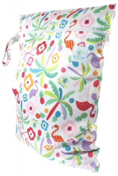 Blümchen wasserdichter Windelsack Flamingo
