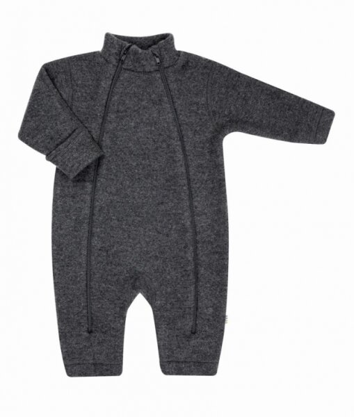 Wollfleece-Overall Soft Wolle dunkelgrau