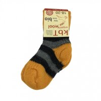 Ringelsocke Wolle orange-grau-schwarz