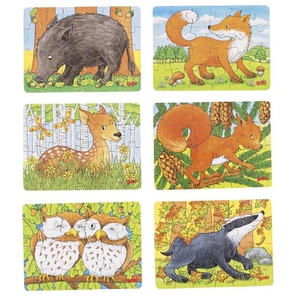 Minipuzzle Waldtiere sortiert