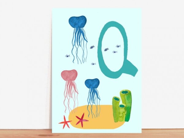 ABC-Karte Q wie Qualle