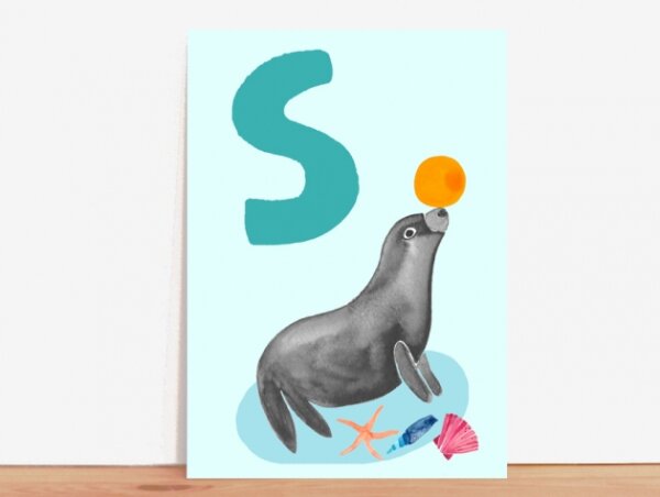 ABC-Karte S wie Seehund