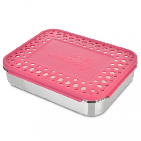 Lunchbots Dots Deckel Cover groß pink
