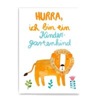 Postkarte Hurra Kindergartenkind