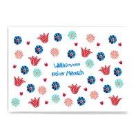 Postkarte Willkommen kleiner Mensch