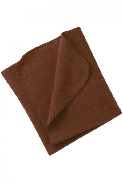 Baby-Decke mit Muschelkante zimt-melange 80 x 100