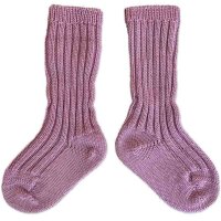 Babysöckchen 100% Wolle grob gestrickt altrosa