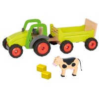 Traktor mit Anhänger grün