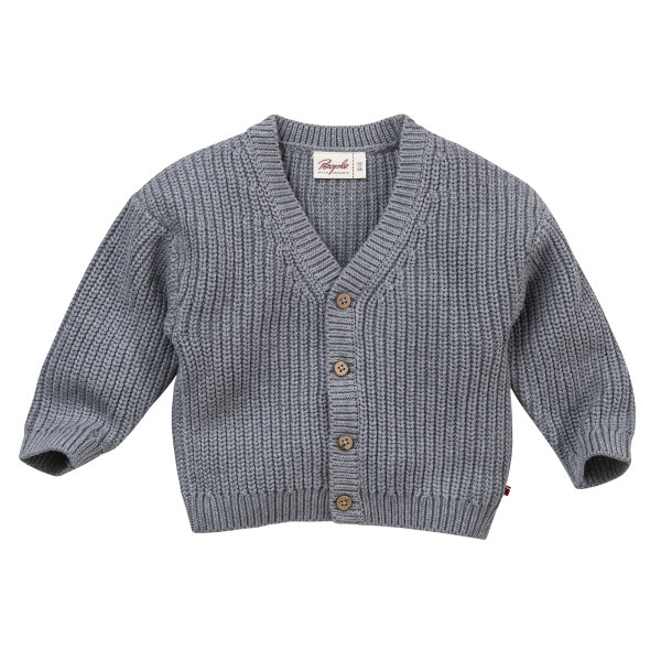 Baby-Strickjacke grob blaugrau
