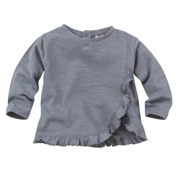 Langarmshirt Rüsche blau
