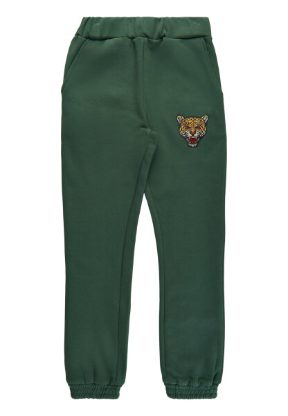 Sweatpants Tiger gestickt green