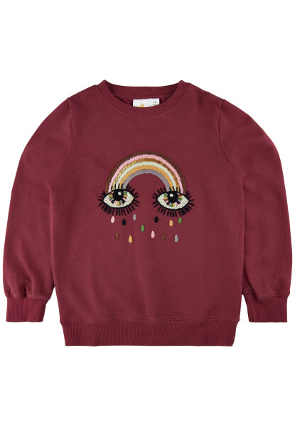 Pullover Regenbogen maroon