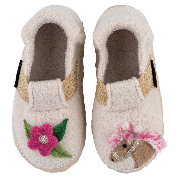Hausschuhe Little Horse beige melé