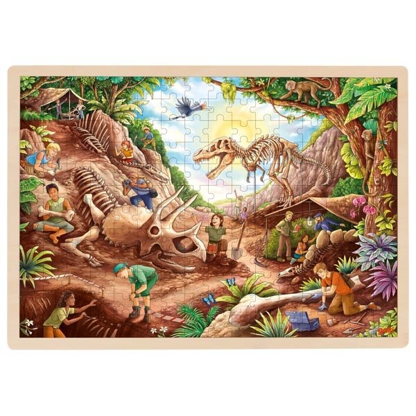 Einlegepuzzle Ausgrabung Dinosaurier