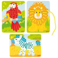 Fädelspiel Papagei, Löwe, Zebra