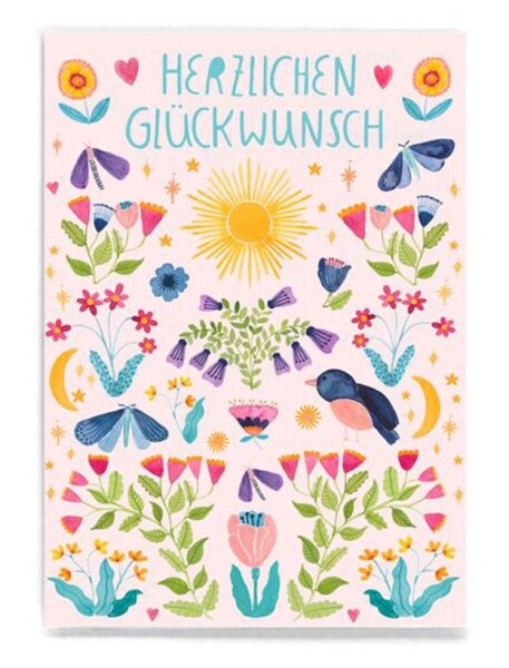 Postkarte Herzlichen Glückwunsch