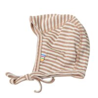 Baby-Häubchen Wolle/Seide gestreift
