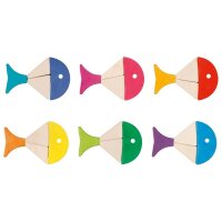 Legespiel und Bausteinkasten 6 bunte Fische
