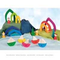 Legespiel und Bausteinkasten 6 bunte Fische