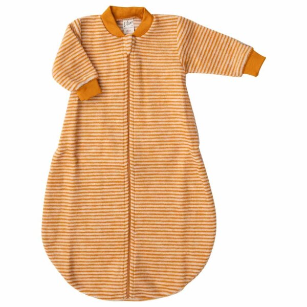 Schlafsack mit Arm Wollfrottee Ringel