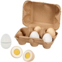 Eier mit Klettverbindung in Eierpappe